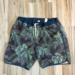 Fair Harbor Men’s Anchor Lined Swim Trunks Navy Evergreen Size XL 7” Inseam